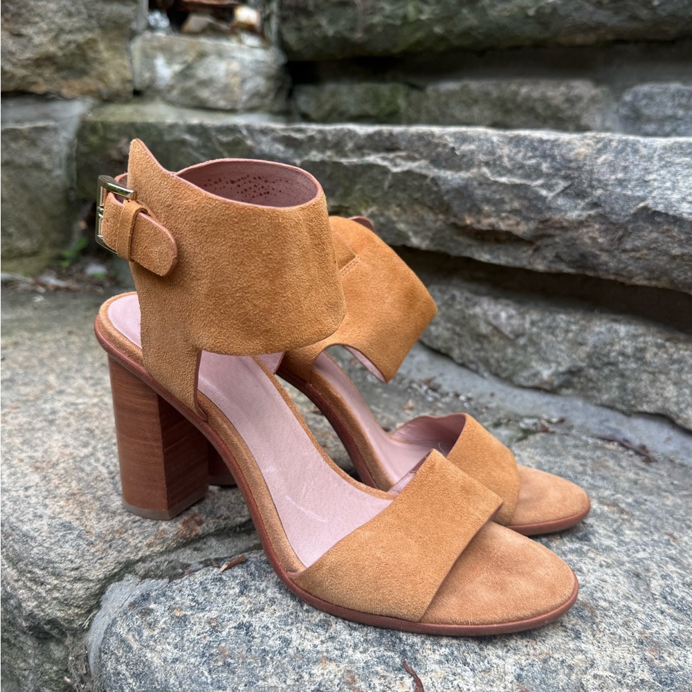 Joie Tan Suede Block Heel Sandals